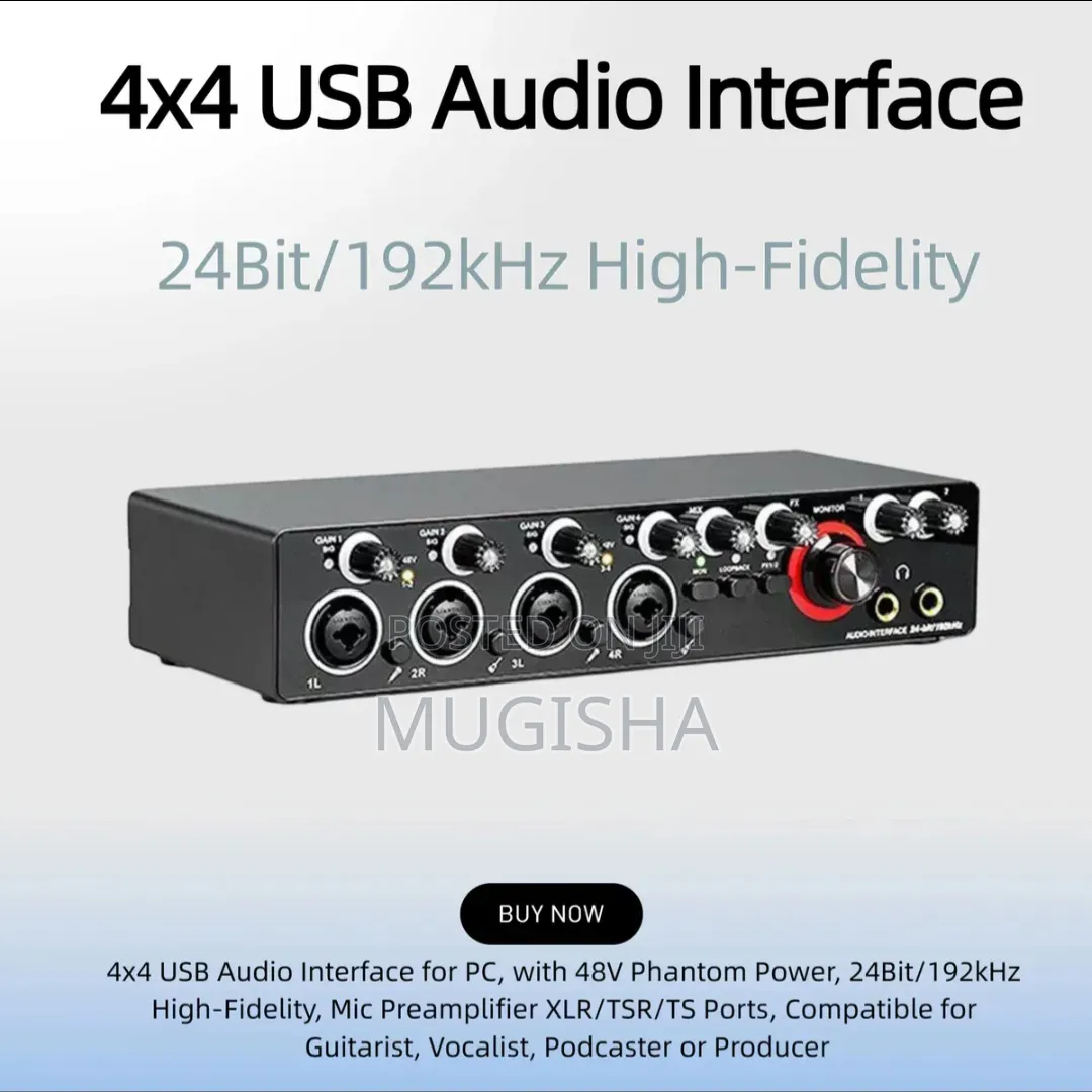 4x4 USB Audio Interface High-Fidelity