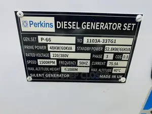 60KVA Stand by Super Silent Generator Perkins Brand