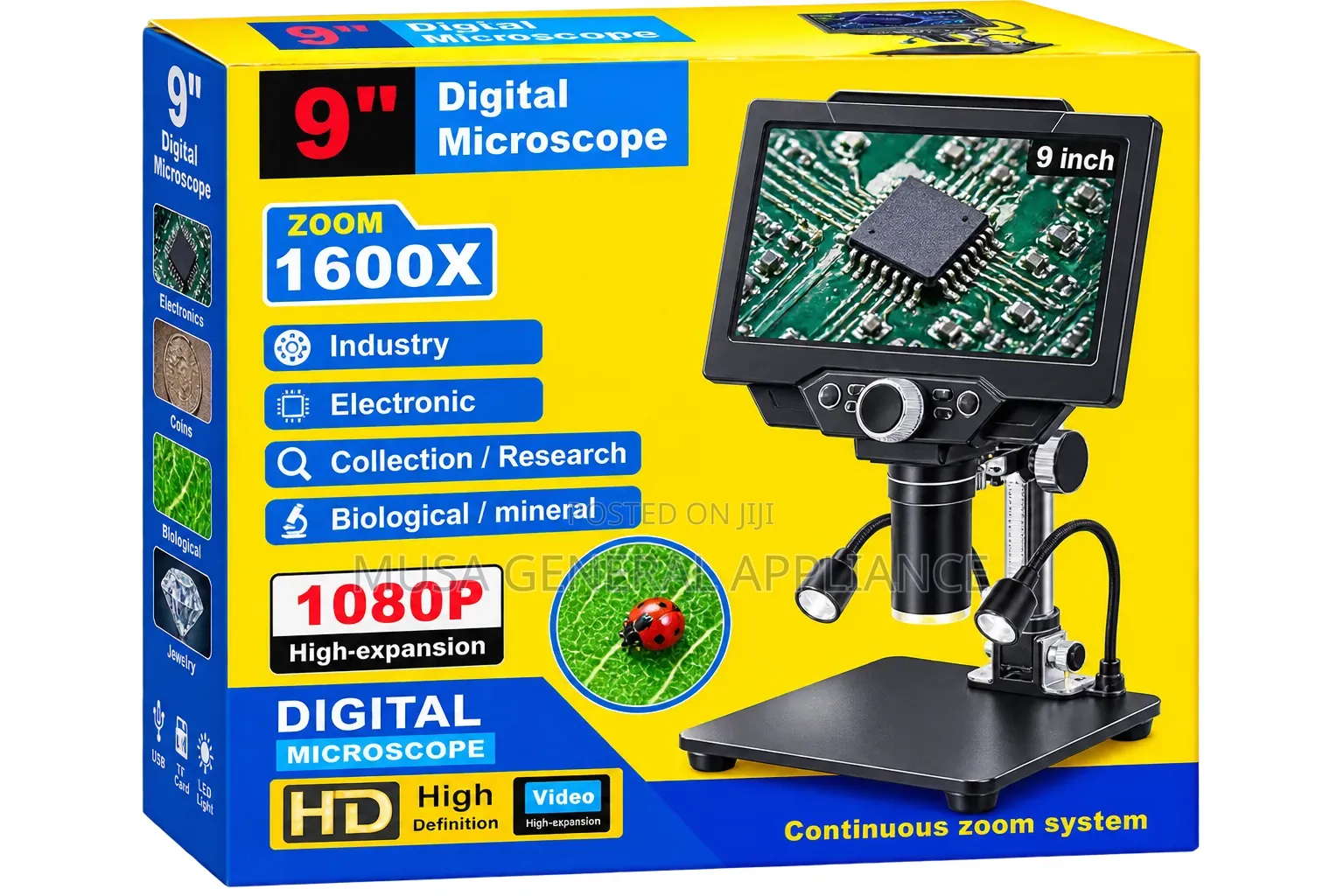 9" Digital Microscope – 1600x Zoom