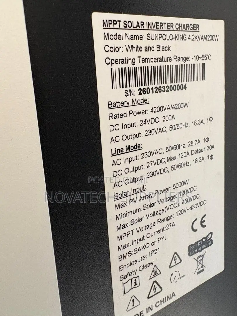 Sako Sunpolo-King 4.2kva 4200w 24v Hybrid Solar Inverter