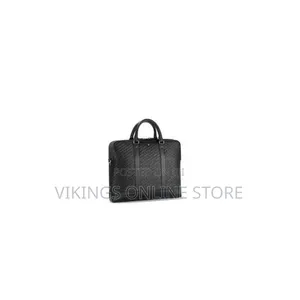 Montblanc-Style Brown Faux Leather Laptop Briefcase