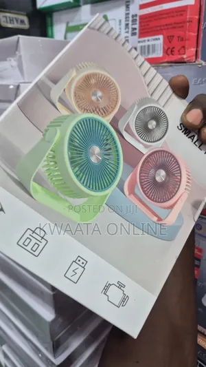 Rechargeable Mini Table Fan With LED Light, USB Charging 3 Speed