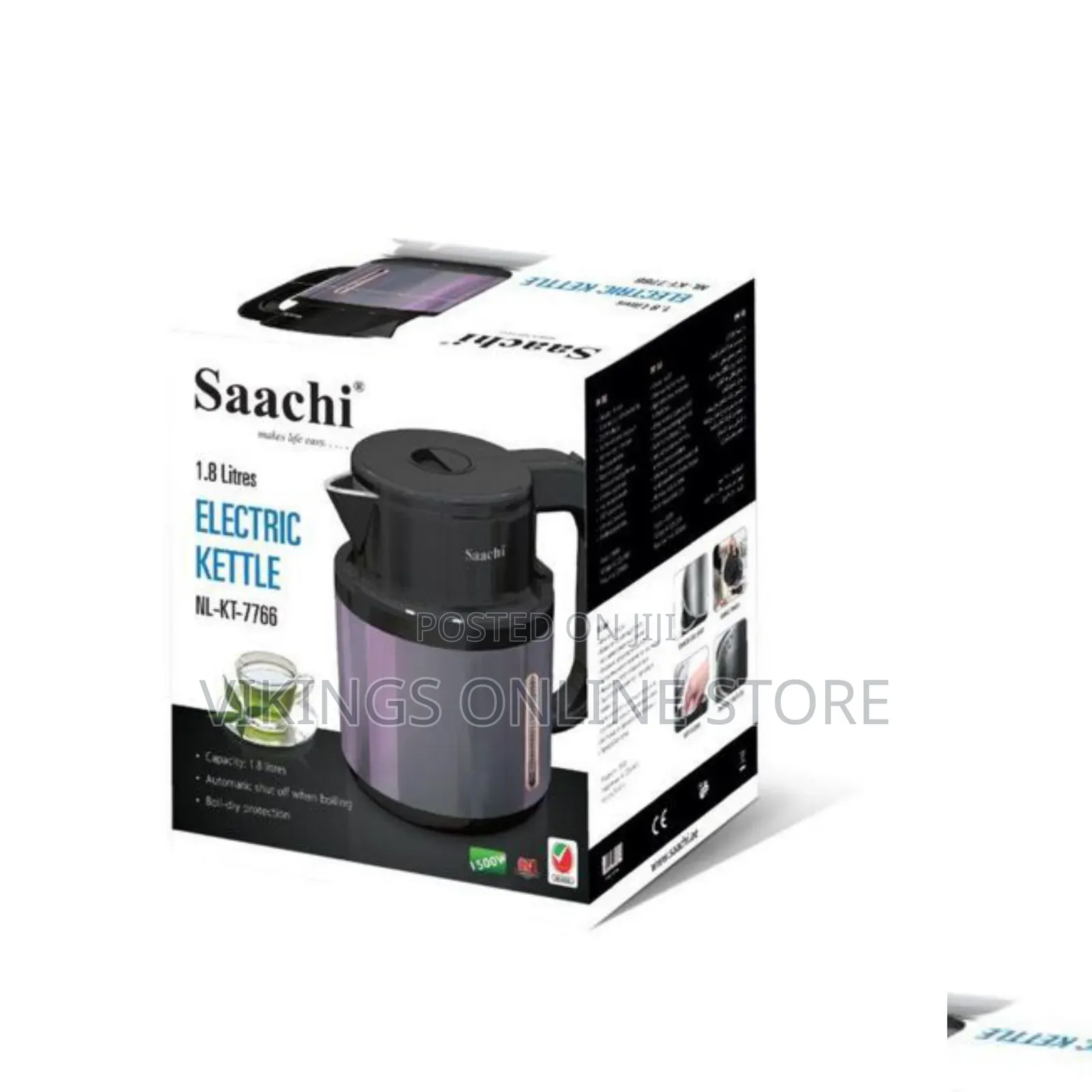 Saachi 1.8 Litres Electric Kettle (Model NL-KT-7766), a 1500W