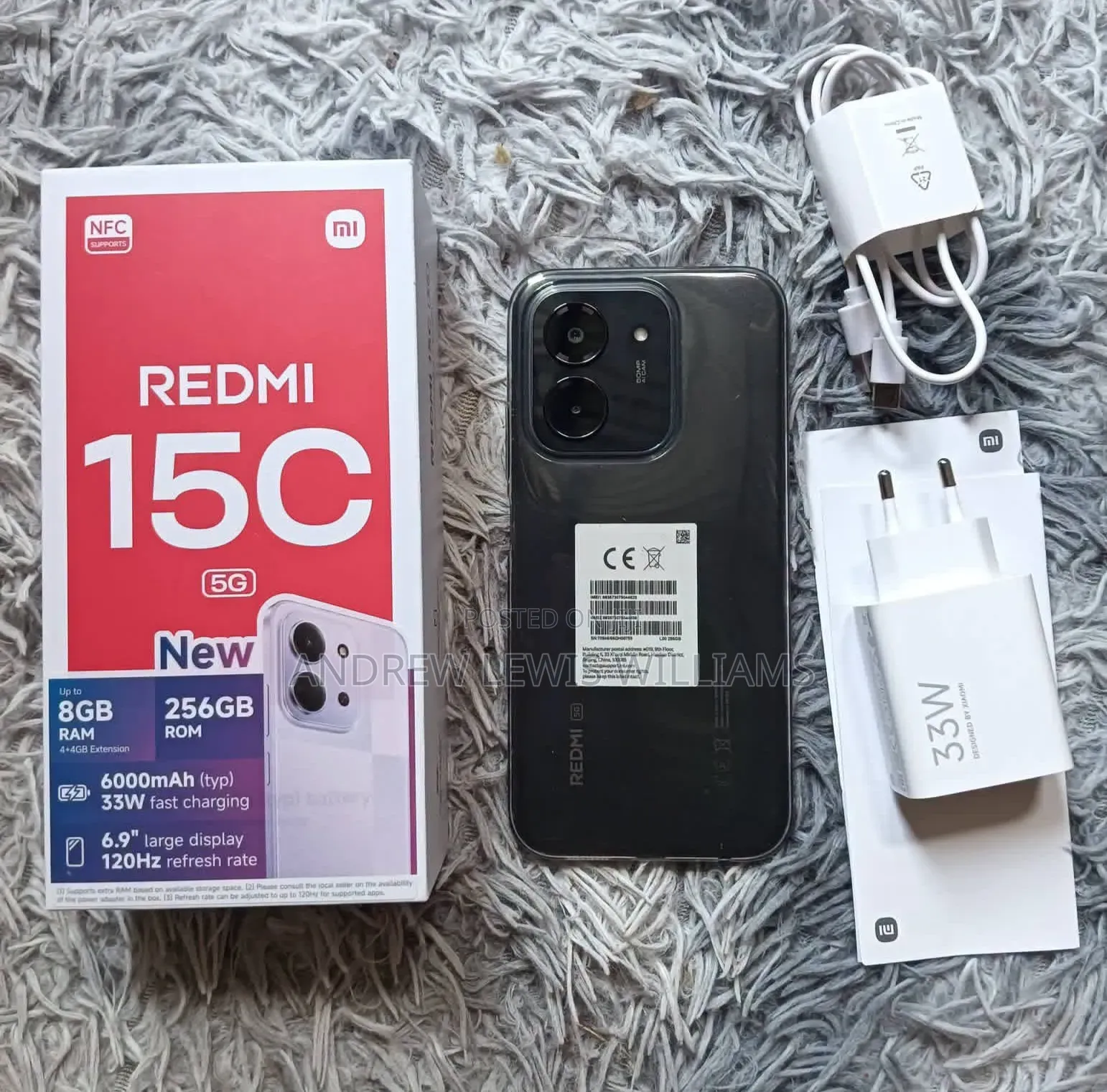 New Xiaomi Redmi 15C 4G 256 GB Black
