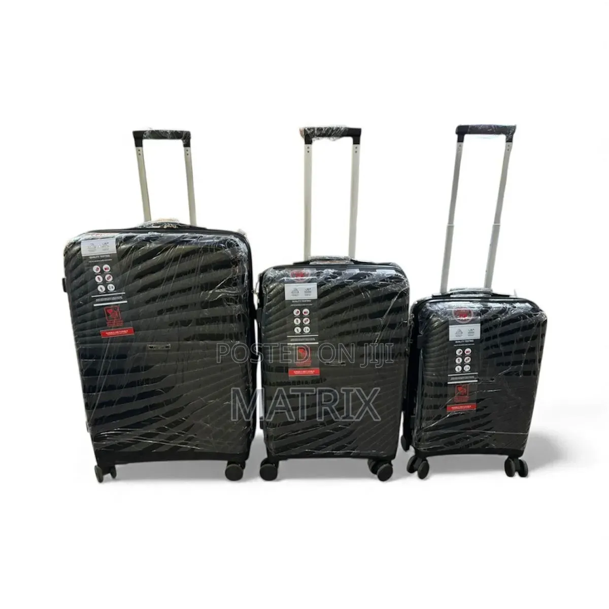 Rubber Luggage Bag Set | Anti-Theft Double Zipper 8 Spinner Wheels