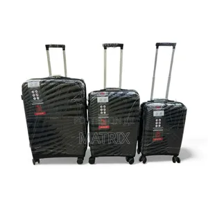 Rubber Luggage Bag Set | Anti-Theft Double Zipper 8 Spinner Wheels