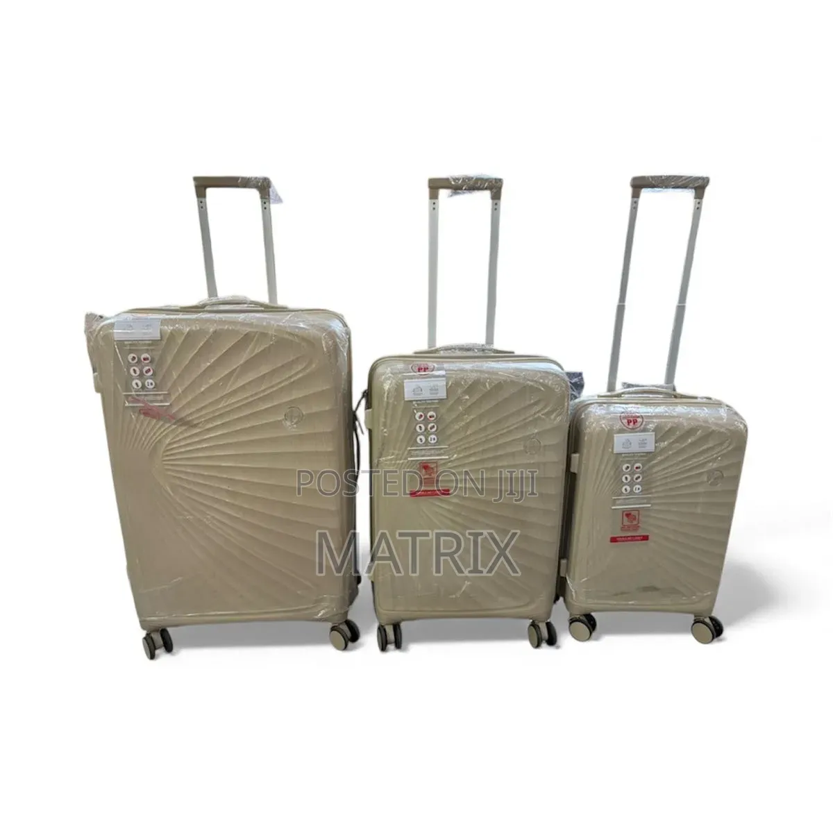 Rubber Luggage Bag Set | Anti-Theft Double Zipper 8 Spinner Wheels