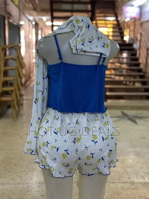 Women's 3-Piece Floral Print Sleepwear Set for Medium Size People