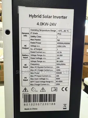4kw 24v Hybrid Solar Inverter 5000w MPPT 500v