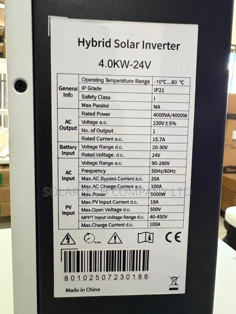 4kw 24v Hybrid Solar Inverter 5000w MPPT 500v