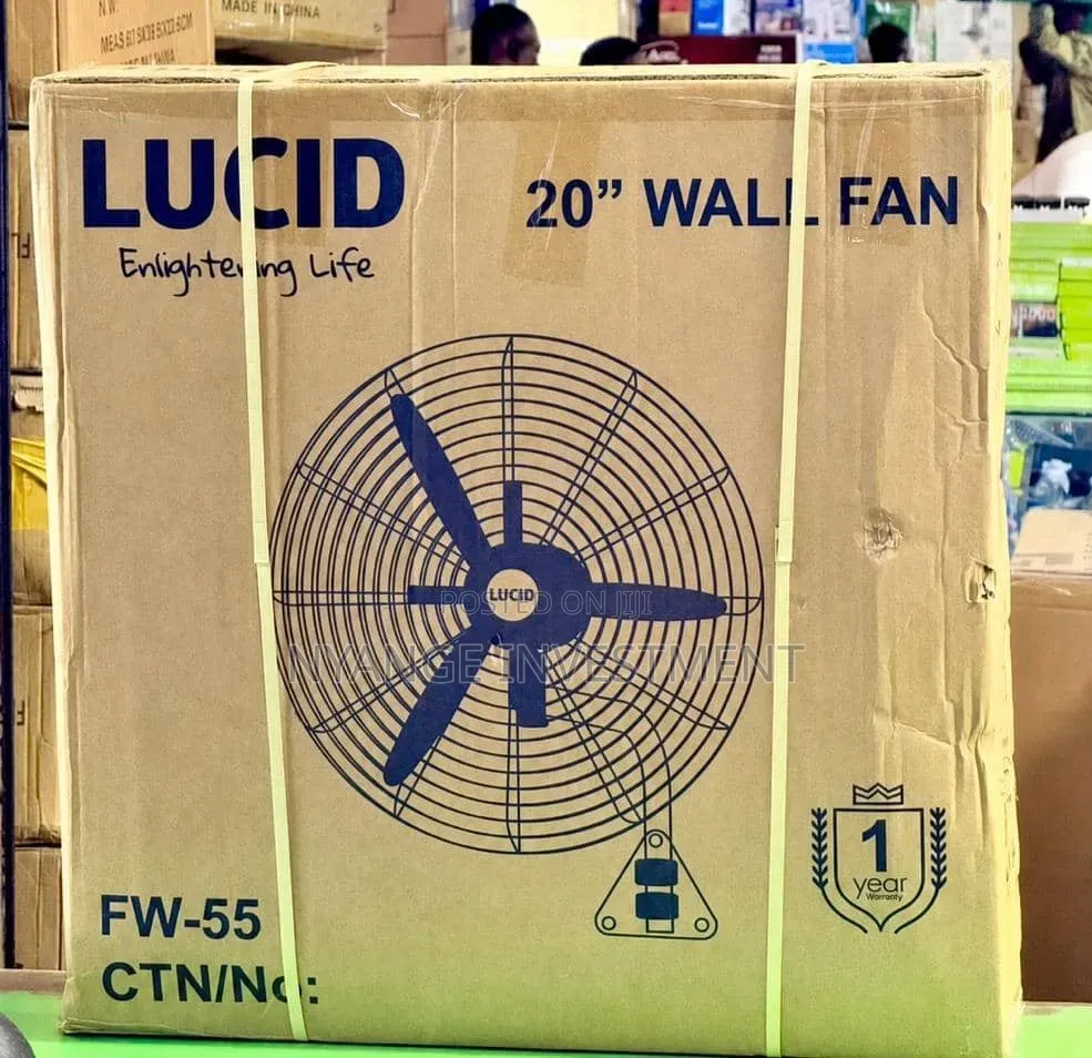 Lucid 24-Inch Heavy-Duty Industrial Wall-Mounted Fan FW-55,