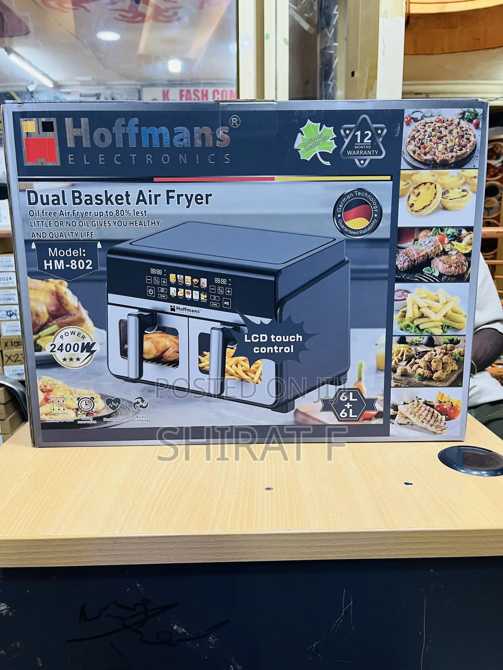 Dual Basket Airfryer Hoffman12litre LCD Touch Control