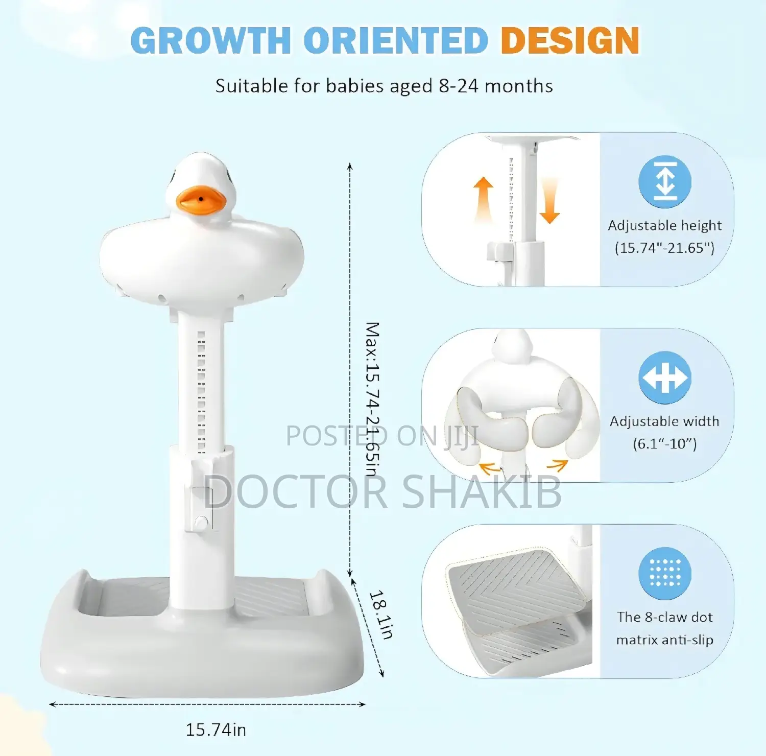 Infant Bath Support Shower Stand With Anti-Slip Base