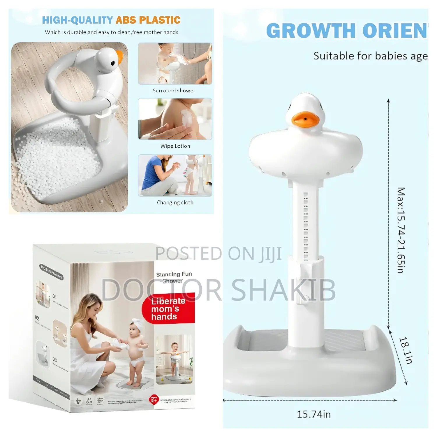 Infant Bath Support Shower Stand With Anti-Slip Base