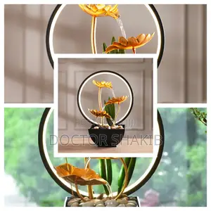 3-Tier Metallic Lotus Tabletop Water Fountain