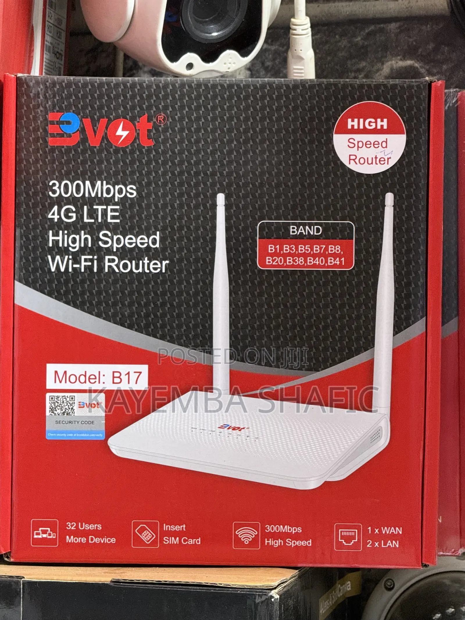 BVOT B17 300Mbps 4G LTE High Speed Wi-Fi Router With SIM Card Slot