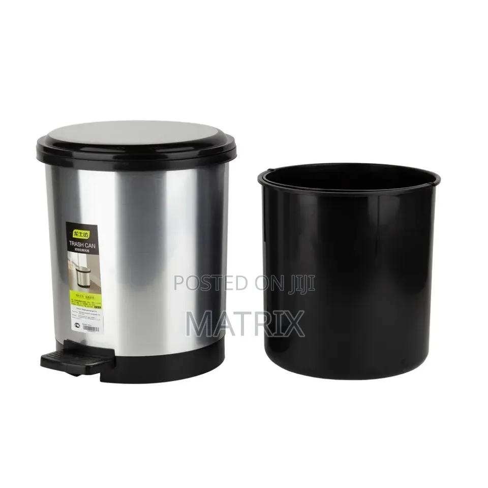 8L Stainless Steel Trash Can – Kitchen Bathroom Waste Bin