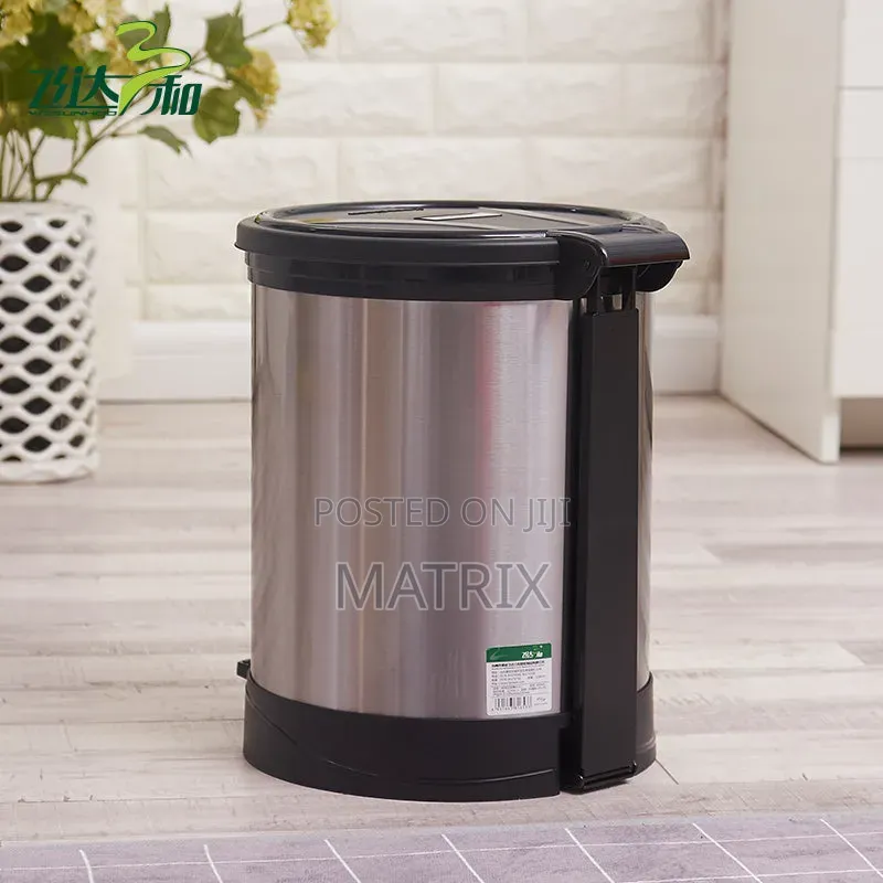 8L Stainless Steel Trash Can – Kitchen Bathroom Waste Bin