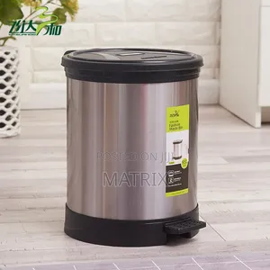 8L Stainless Steel Trash Can – Kitchen Bathroom Waste Bin