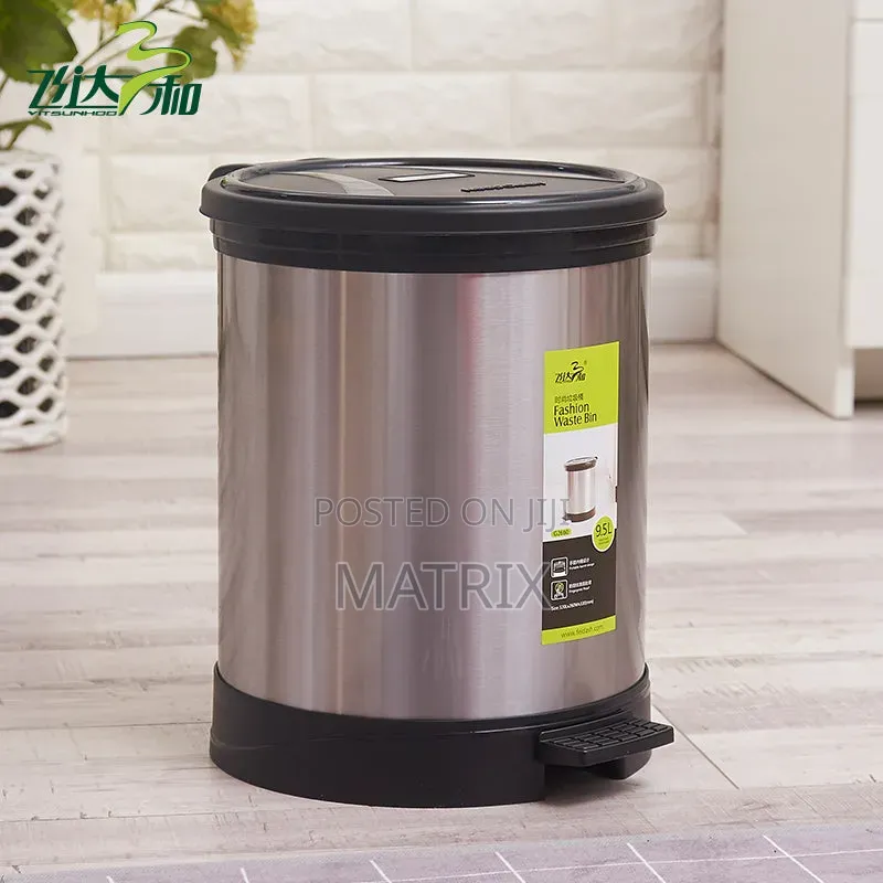 8L Stainless Steel Trash Can – Kitchen Bathroom Waste Bin
