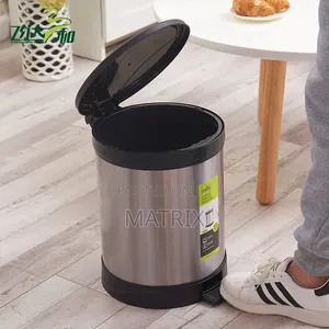 8L Stainless Steel Trash Can – Kitchen Bathroom Waste Bin