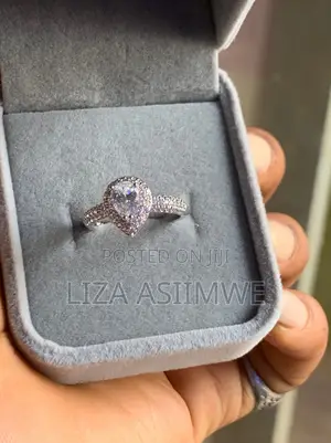 Elegant Engagement Ring Features a Pear-Shaped Center Stone Frame