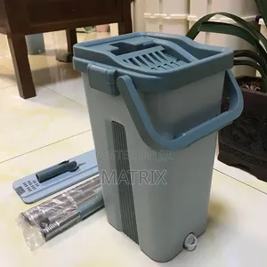 Self Cleaning Flat Mop Bucket Set – 360° Rotating, Telescopic