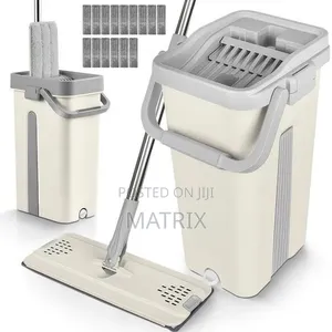 Self Cleaning Flat Mop Bucket Set – 360° Rotating, Telescopic