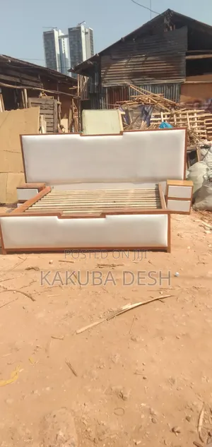 Modernize Beds New Brands 6by6 in White Leather Cloth