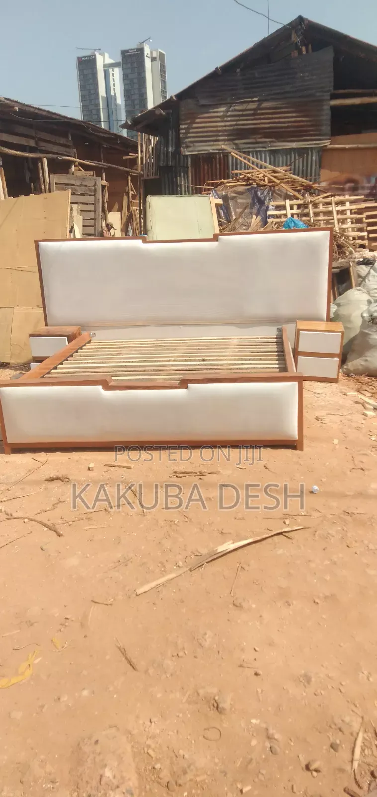 Modernize Beds New Brands 6by6 in White Leather Cloth