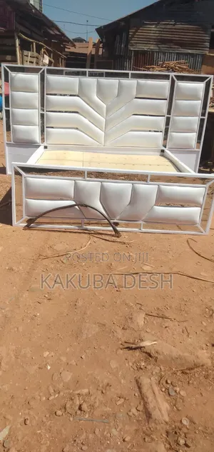 Modernize Beds New Brands 6by6 in White Leather Cloth