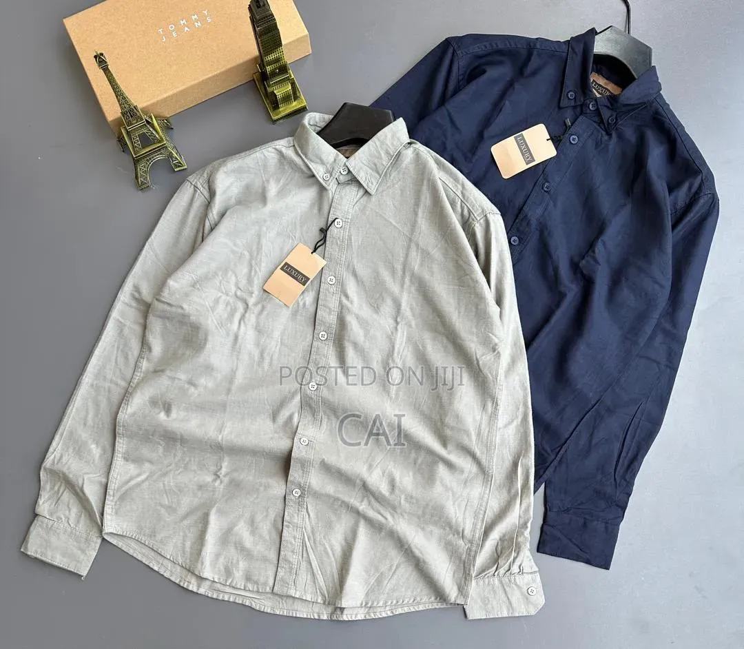 Earth and Neutral Tone Long-Sleeve Casual Linen Shirts