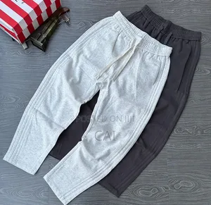 Casual, Loose-Fit Drawstring Sweatpants. Black, Grey