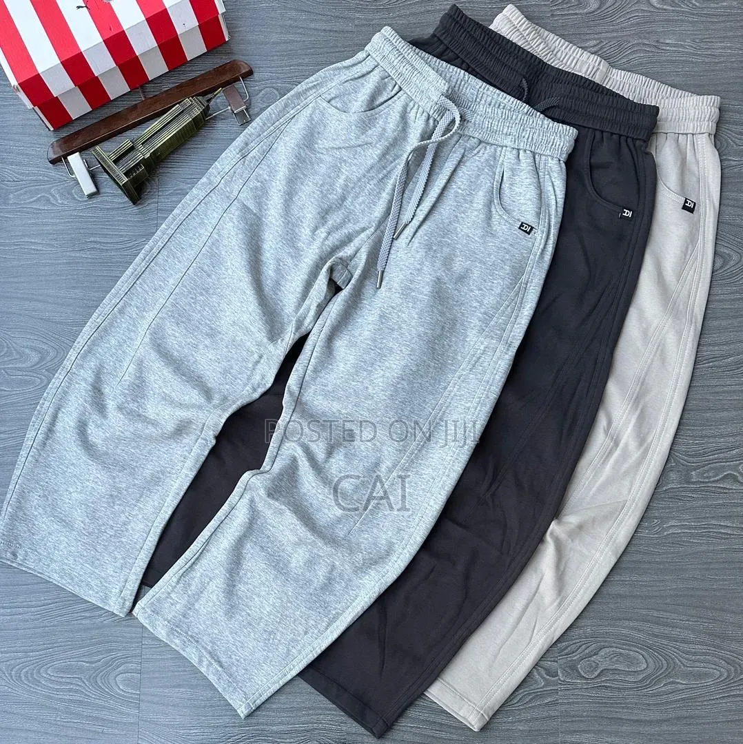 Casual, Loose-Fit Drawstring Sweatpants. Black, Grey