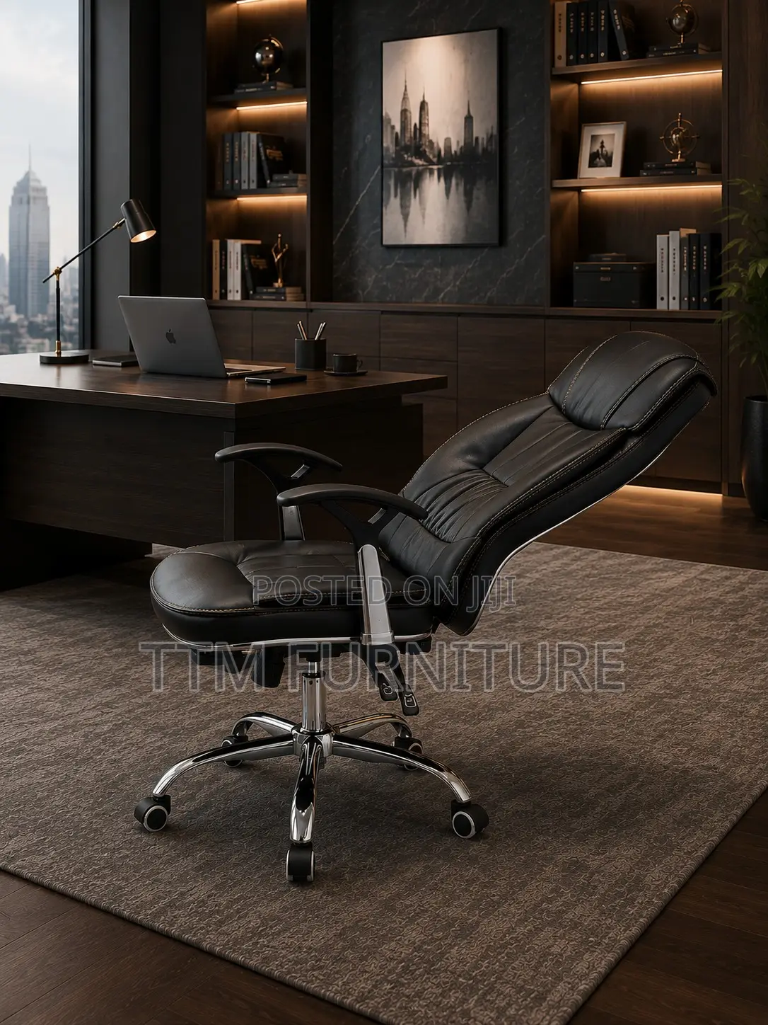 High Back Leather Recliner Office Chair