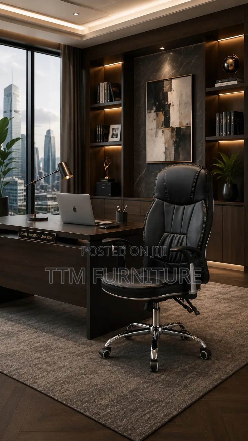 High Back Leather Recliner Office Chair