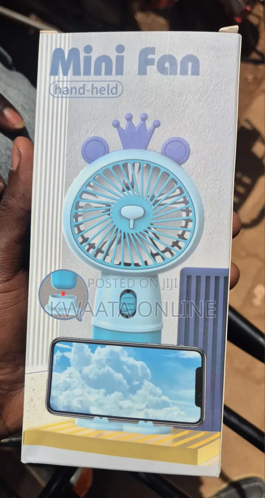 Mini Fan, Handheld Fan With Phone Holder, 3 Speed Type C Rechargeable