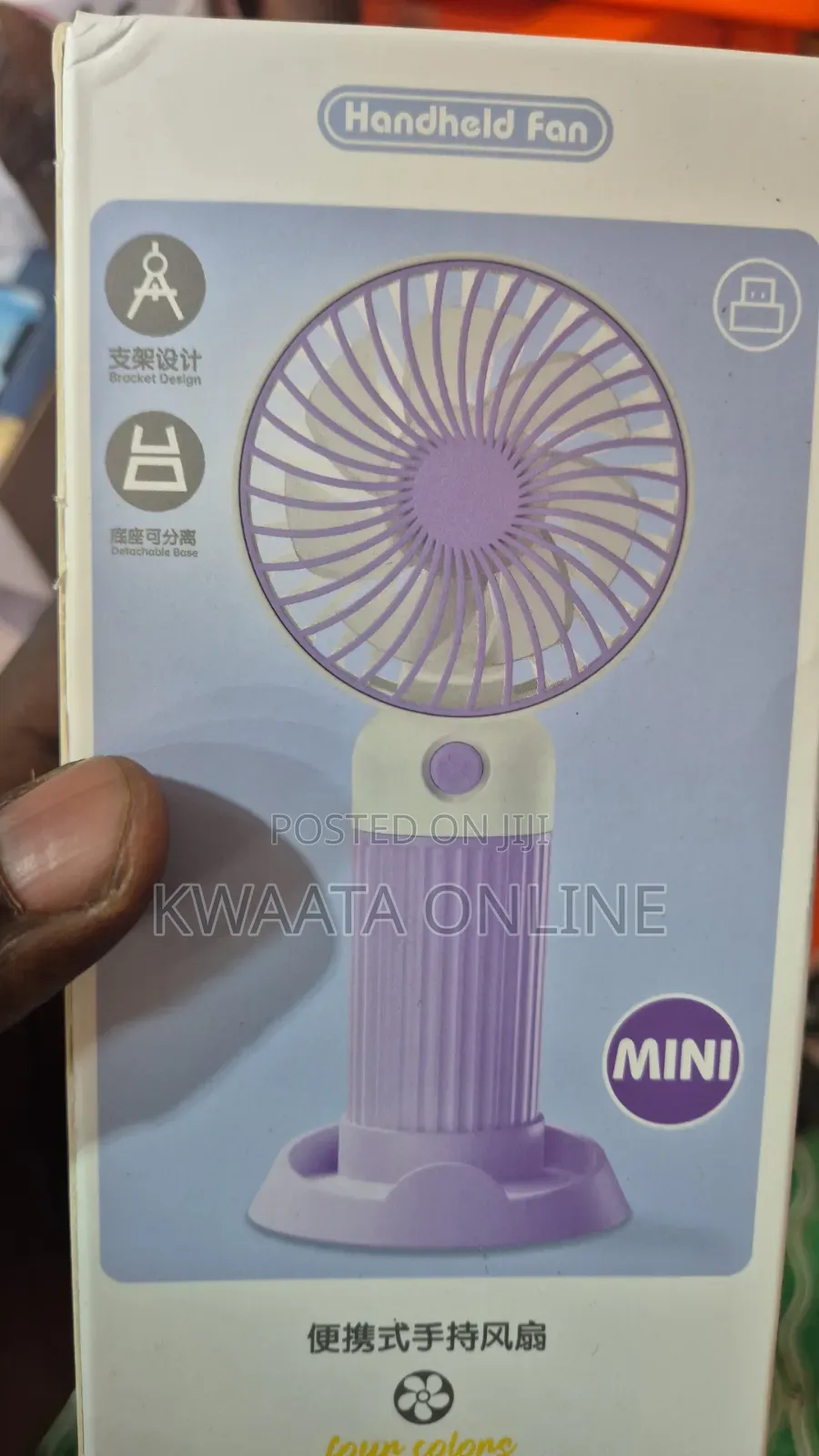 Mini Fan, Handheld Fan With Phone Holder, 3 Speed Type C Rechargeable