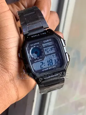 Black Casio World Time AE-1200 Digital Watch