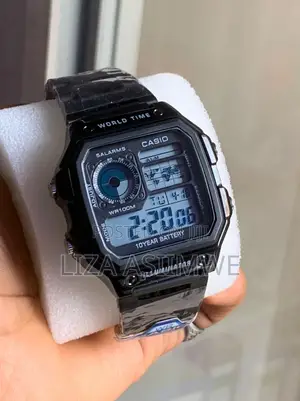 Black Casio World Time AE-1200 Digital Watch