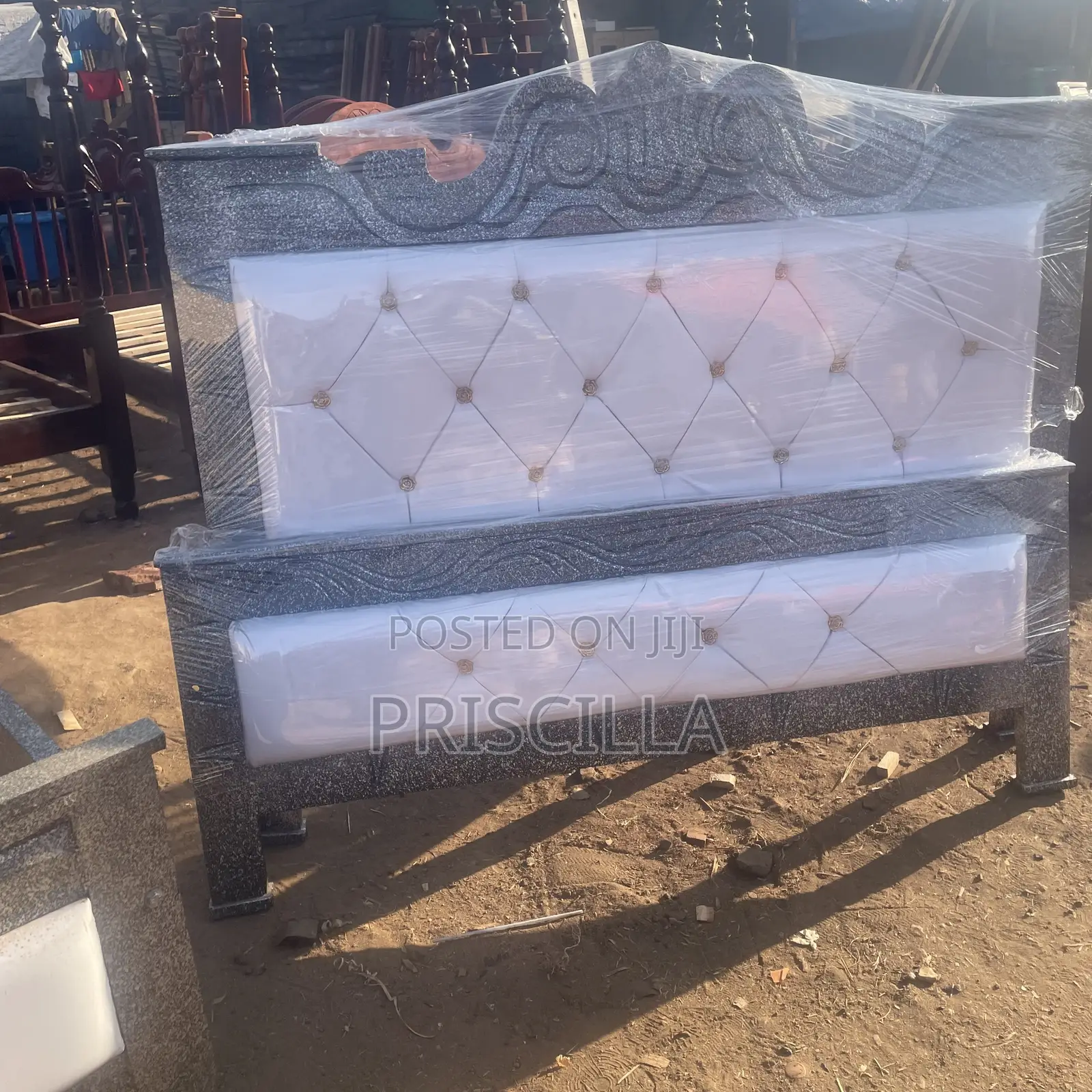 5by6 Gray White Bed