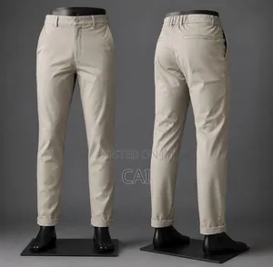Casual Flat-Front Trousers With Elastic Waistbands