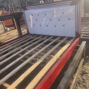 5by6 White and Maroon Bed