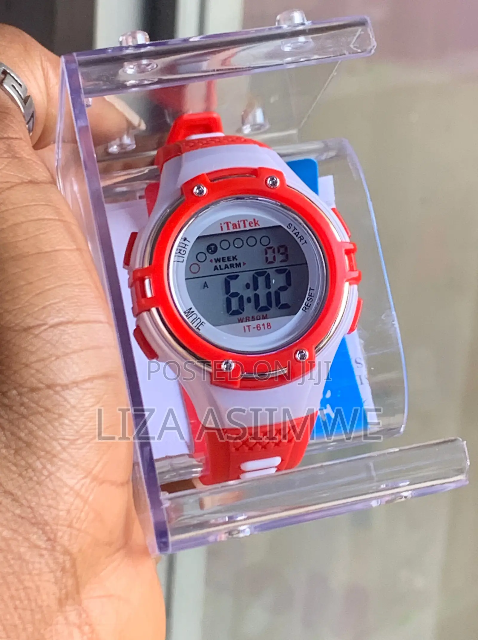 Digital Sports Watch for Kids in a Red and White Colorway