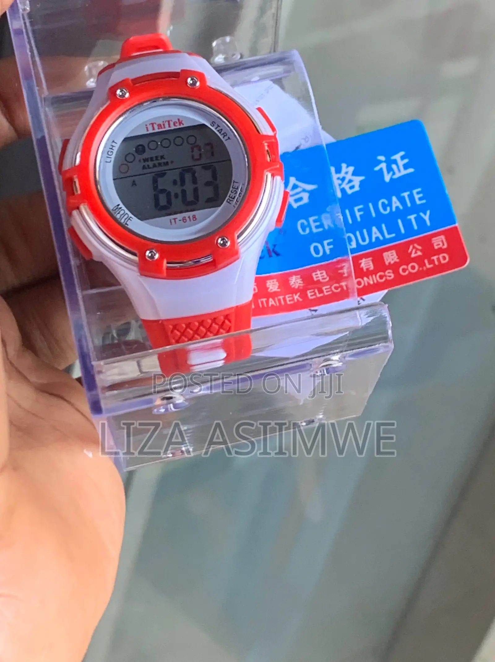 Digital Sports Watch for Kids in a Red and White Colorway