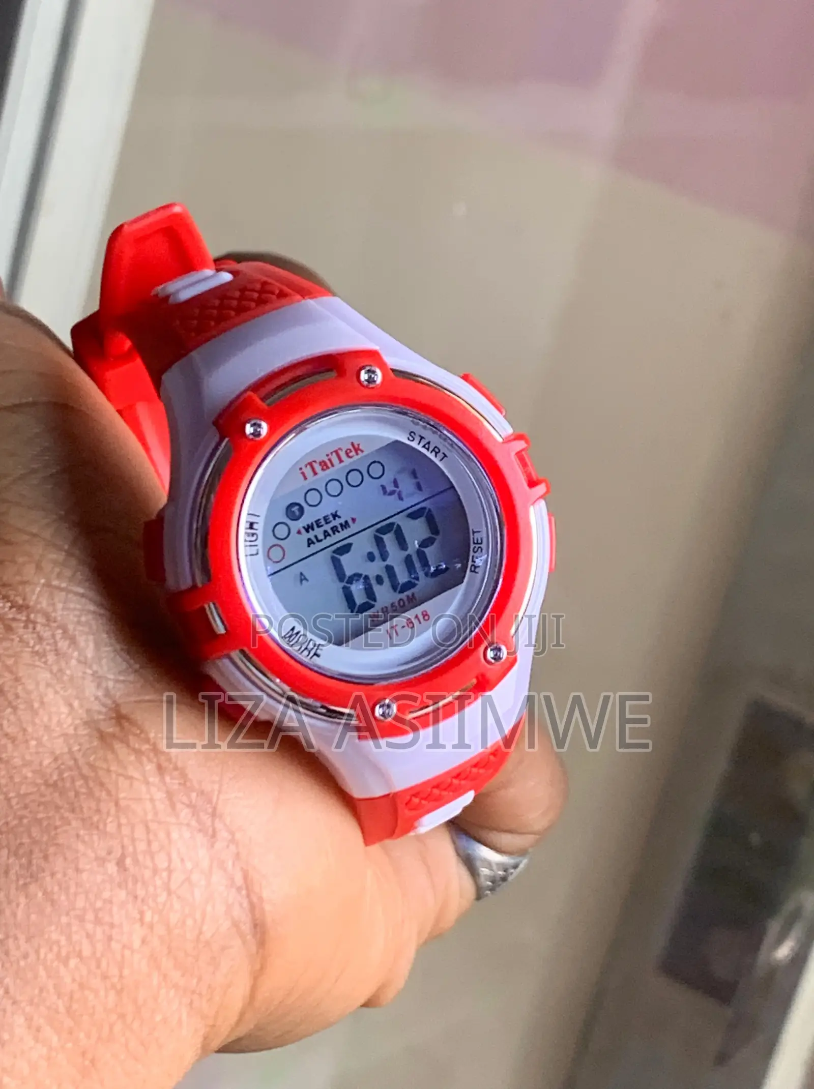 Digital Sports Watch for Kids in a Red and White Colorway