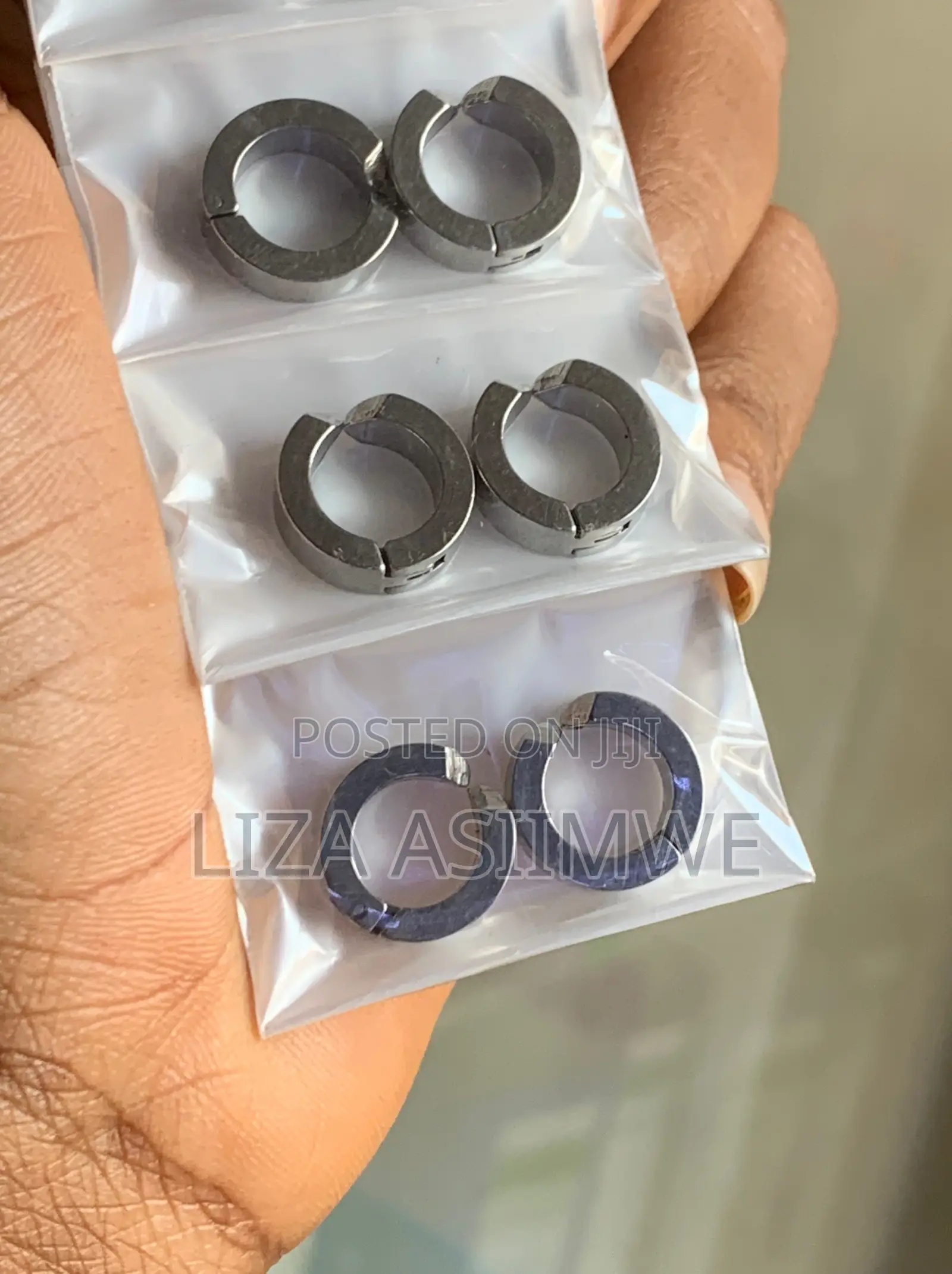 Small, Black Hoop Earrings ( Clippers, Clip Ons)