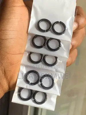 Small, Black Hoop Earrings ( Clippers, Clip Ons)