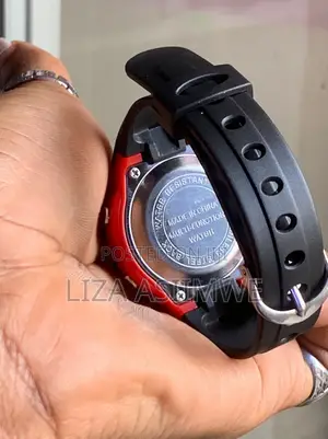 Children’s Digital Sports Watch With a Black and Red Resin Strap