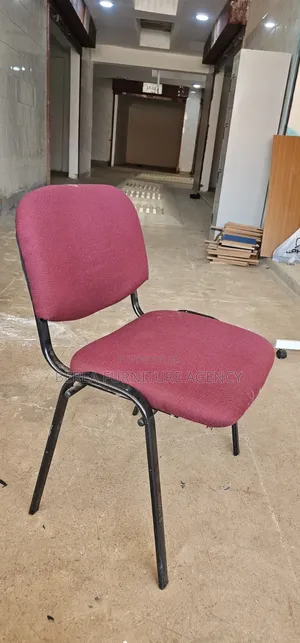 Refurbished Maroon Office Waiting Chair